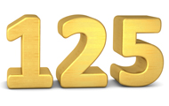 Symbolbild Jubiläum: goldene Zahl 125
